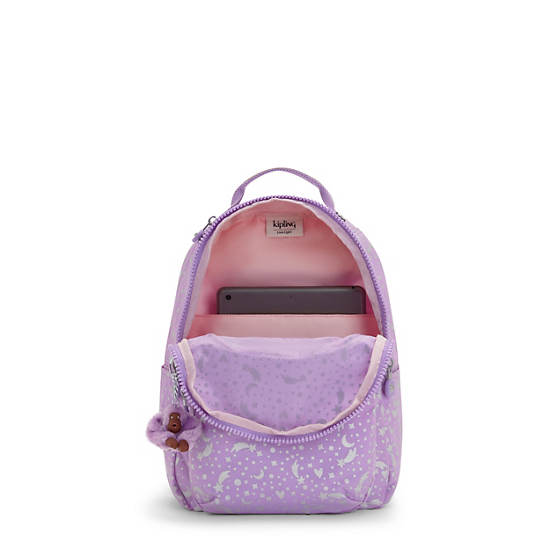 Kipling Seoul Small Printed Tablet Ryggsekk Lilla | NO 1602IL